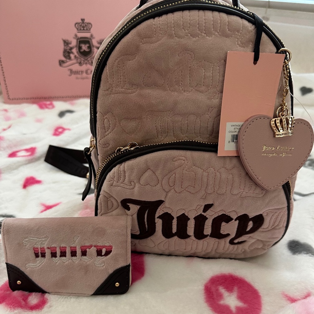 Juicy couture backpack and wallet